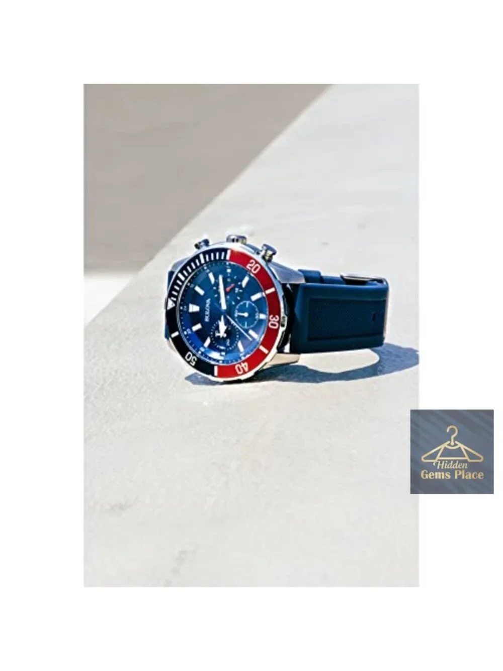 Men's Sport Chronograph Quartz Watch with Silicone Strap, 44mm, Water